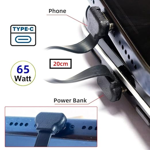 chenyang USB C Short Flat Cable USB 2.0 Type C Dual 90 Degree Angled PD 65W Fast Charge Data Extension Cable 200MM