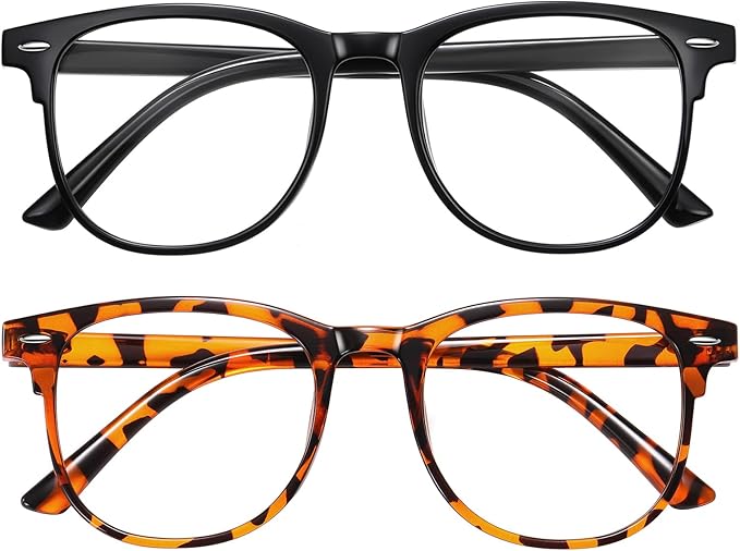 Okany Blue Light Blocking Glasses for Women Men Woman Black Computer Screen Filter Gaming Glasses Womens Mens 99.9% Blue Light Blocker Round Fashion Eye Glasses