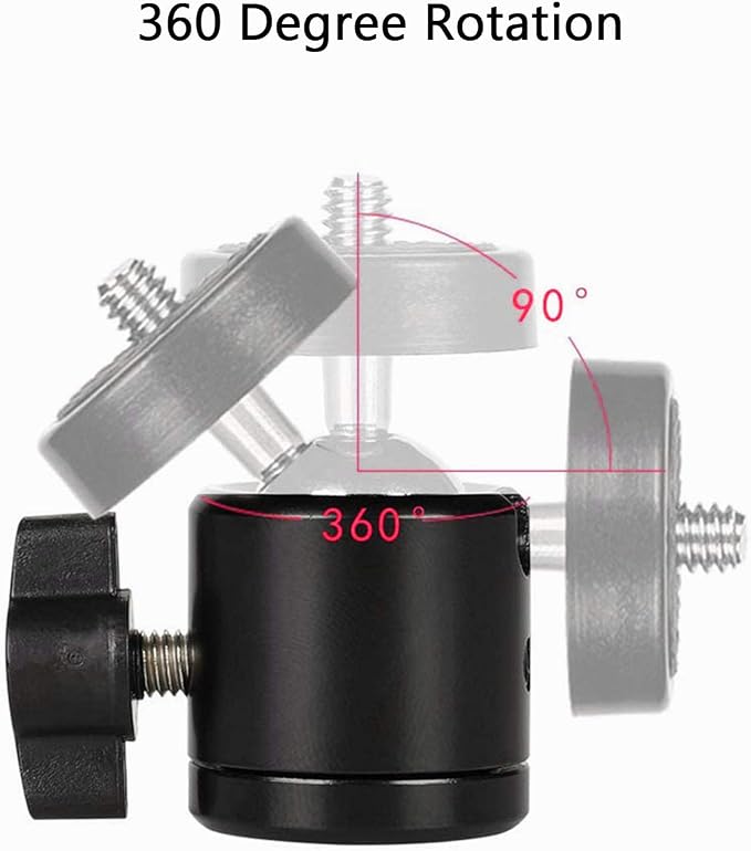 Universal 1/4" Swivel Mini Ball Head Screw Tripod Mount???2 Pack???, EszkozTA360 Degree Rotating Mount Base Adapter for DSLR Cameras HTC Vive Tripods Monopods Camcorder Light Stand?€? - Image 3