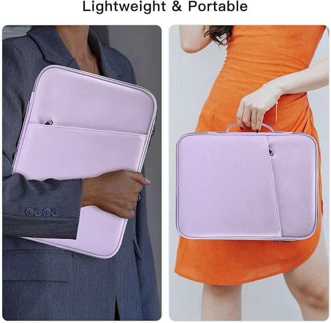 12.9 Inch Tablet Sleeve for Samsung Galaxy Tab S10+ Plus/S9+ S8+/S7+ Plus/S7 FE,iPad Pro M5 M4 13 2025/Air M4 M3 M2 13/Pro 12.9, 12.4" Microsoft Surface Laptop Go 2/11 Snapdragon Carrying Bag-Purple