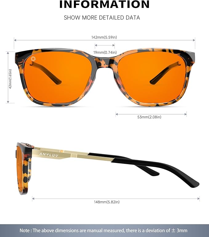 ANYLUV Blue Light Glasses for Men, Lightweight Computer Gaming Glasses, Stylish Anti Eyestrain Blue Light Blocking Men
