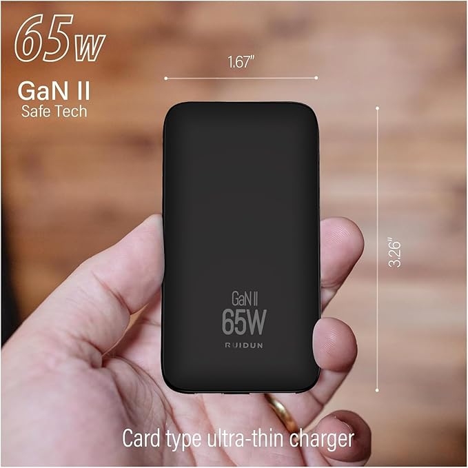 65W GaN USB C Ultra Slim Charger Block, 2-Port Compact Foldable Fast Charger Power Adapter for iPhone 17/16/15 Series, Galaxy S25/S24, Pixel 10/9, MacBook Pro/Air, iPad Pro （2026 New）