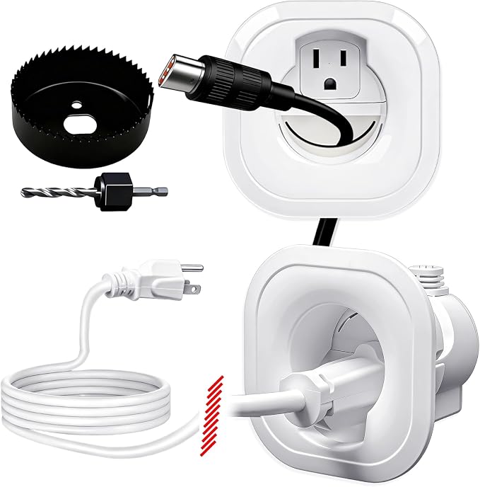 in Wall Cable Management Kit,All-in-One Voltage Adapted Cable Organizer, Streamline Wires for Living Room/Office | Easy Install Wall Wire Hider, with Drill Hardware in Wall Cable Management by Naerza