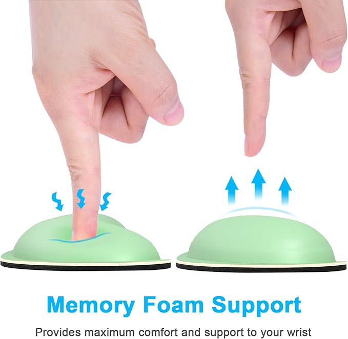 Dapesuom Mouse Wrist Rest, Ergonomic Memory Foam Mouse Wrist for Computer Desk Mats Support, PU Leather Hand Rest Pad Cushion for Gaming, Laptop, Men, Women, Pain Relief & Easy Typing, Mint Green