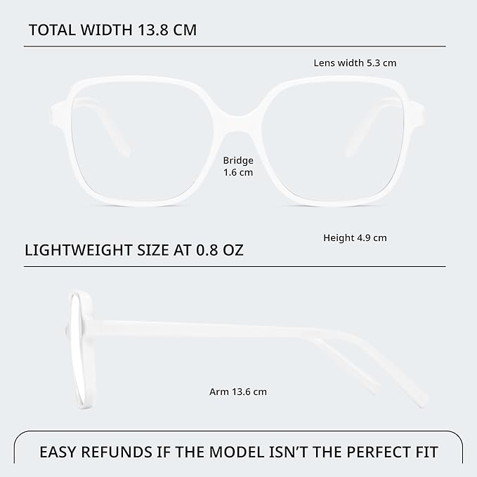 miyya Blue Light Blocking Glasses for Women, Blue Light Glasses for Women Oversized Fashion Glasses