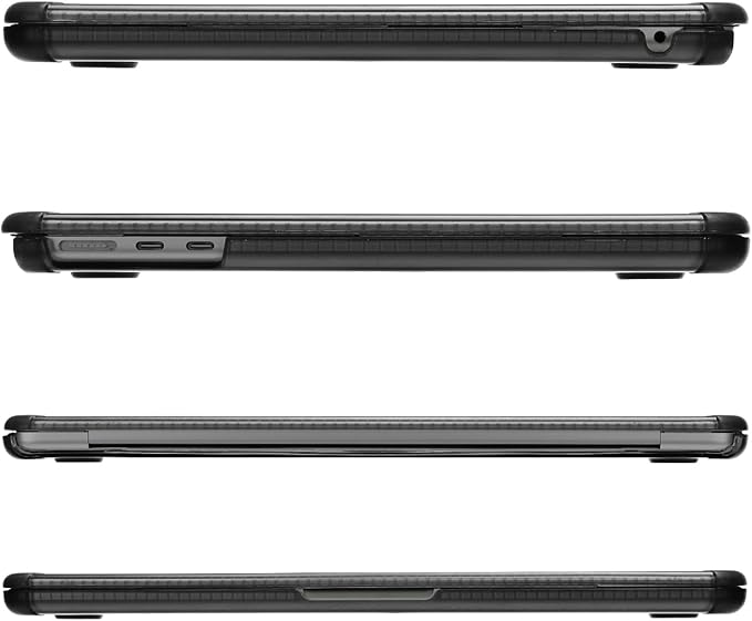 MOSISO Compatible with MacBook Air 13 inch Case M5 2026 M4 2025 M3 M2 2024-2022 A3449 A3240 A3113 A2681,3 in 1 Kit Crack-Resistant Heavy Duty Protective Plastic Hard Case with TPU Bumper, Black