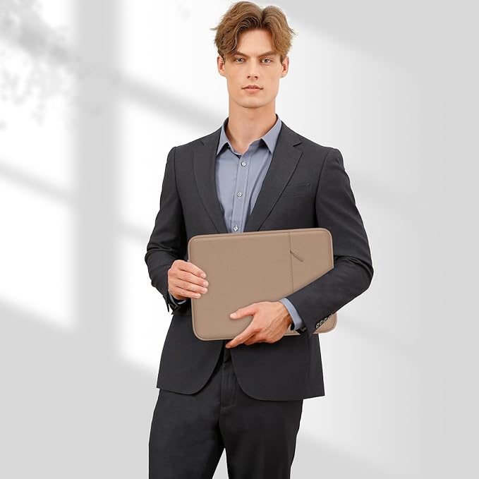 MOSISO Laptop Case 13 inch, Laptop Sleeve Compatible with MacBook Neo/Air/Pro 13 inch with A18/M5/M4/M3/M2/M1 Chip 2026-2016, Polyester Vertical Computer Sleeve Bag with Pocket, Bronze Brown