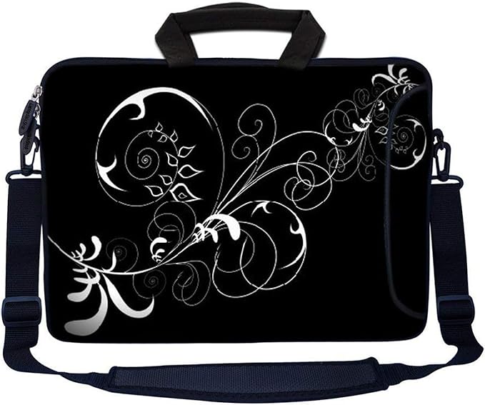 Laptop Skin Shop 15.6 inch Laptop Sleeve Bag Notebook with Extra Side Pocket, Soft Carrying Handle & Removable Shoulder Strap for 14" 15" 15.4" 15.6" Apple MacBook Air, GW, Acer, Aspire Asus, Dell,
