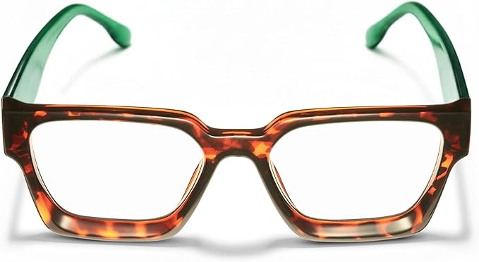livho Oversized Eyewear Frame for Woman and Men - Rectangle Fashion Glasses for Computer, Chic Preppy Frame