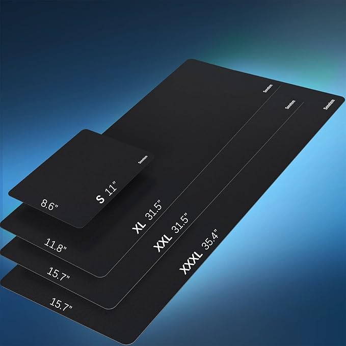 Senetem XXXL Large Mouse Pad, Ultra-Smooth Gaming Mousepad, Non-Slip Rubber Base, Washable Surface Fits Wired & Wireless Mouse – Oversized Big & Long Keyboard Computer Black Mat for Desk, 35.4x15.7 in