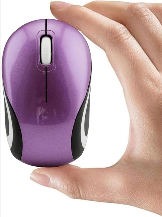 Wireless Mouse Mini Small Cute Pocket Portable Compact Travel USB Tiny Optical Little Mice 3 Buttons 1000 DPI Cordless Mouse for PC Laptop Computer MacBook Kids Girl Boy Women Small Hands Gift(Purple)