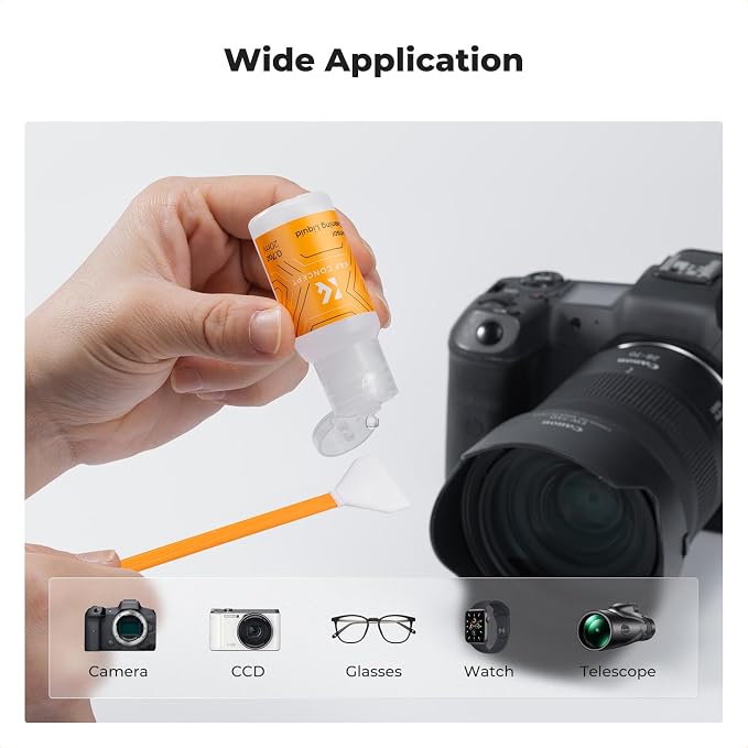 K&F CONCEPT 20ML*2 Camera Cleaning Solution, Microfiber Lens Cleaner Care Kit, Non-Flammable Camera Lens Cleaner for Coated Lenses, Binoculars, Scopes, Cameras, and Glasses - Image 7