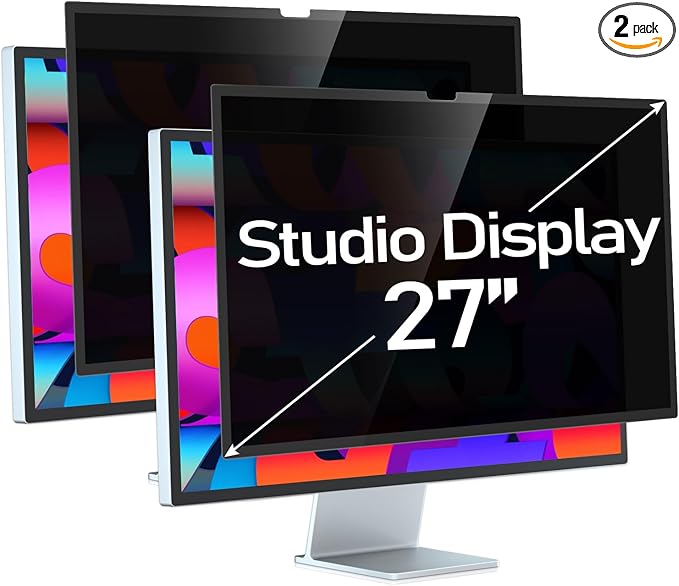 FILMEXT [2-Pack[2022 New] 27 inch privacy screen for monitor compatible with Apple Studio Display 27" Only,Removable Computer Monitor Privacy Screen Shield Anti Blue Light Filter
