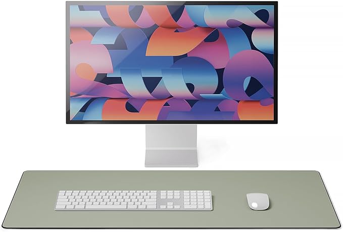 Jotsome Leather Desk Pad Mat, Non-Slip Desk Blotter Pad - Desk Protector for Office, Home, Laptop, and Desktop (Sage, 34" x 17")