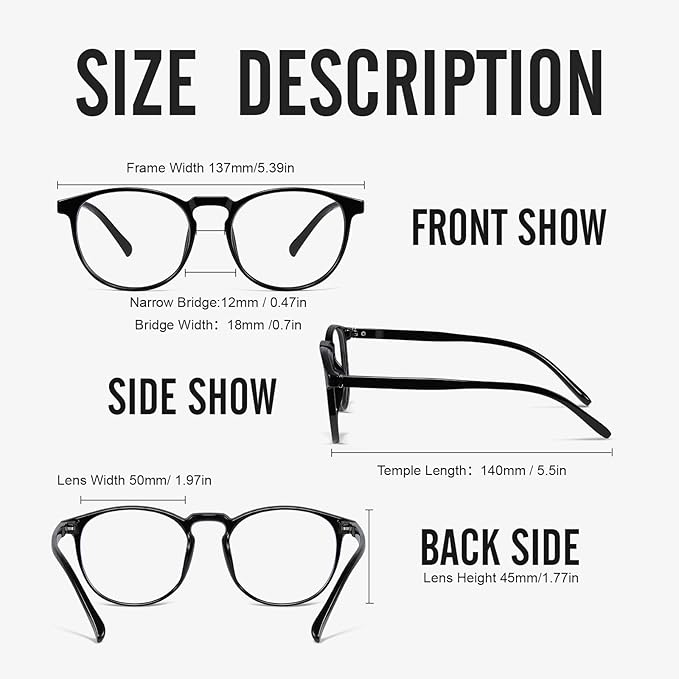 2 Pack Blue Light Glasses For Woman/Men Blue Retro Round Light Blocking Glasses