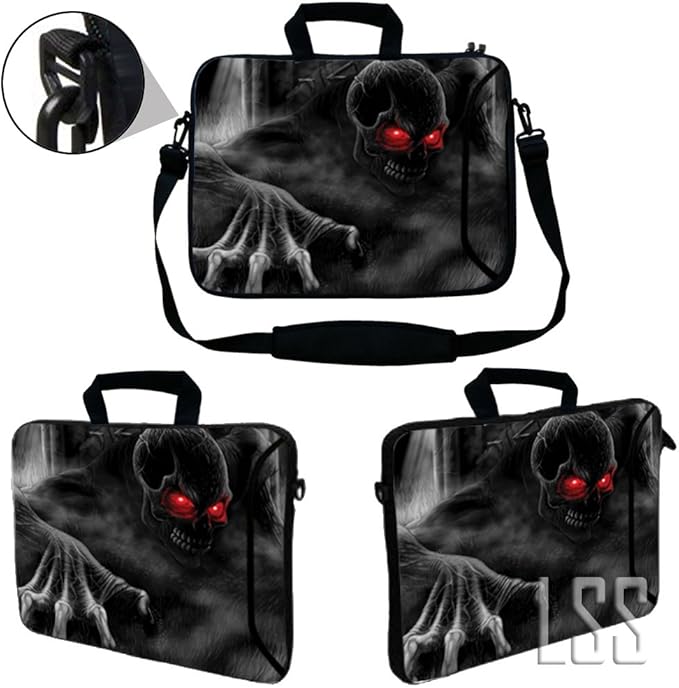 Laptop Skin Shop 15.6 inch Laptop Sleeve Bag Notebook with Extra Side Pocket, Soft Carrying Handle & Removable Shoulder Strap for 14" 15" 15.4" 15.6" Apple MacBook Air, GW, Acer, Aspire Asus, Dell,