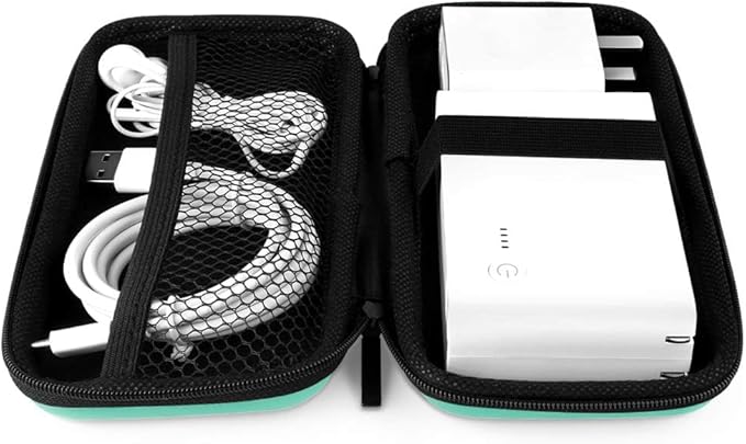 iMangoo Travel Essential Electronics Organizer Charger Case, Shockproof Dual Zipper Power Bank Cables Tech Accessories Pouch Purse, Men & Women Travel Must Have Storage Bag, 6.5x3.2x1 inch Mint