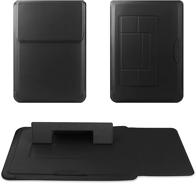 HoYiXi 15 16 Inch Laptop Sleeve Case Leather Bag for MacBook Pro 16 2021 & 2019/ASUS Vivobook 15/Huawei MateBook D15/HP 15.6" PC/MacBook Pro 15/Surface Laptop 3/Dell Inspiron 15/IdeaPad, Black