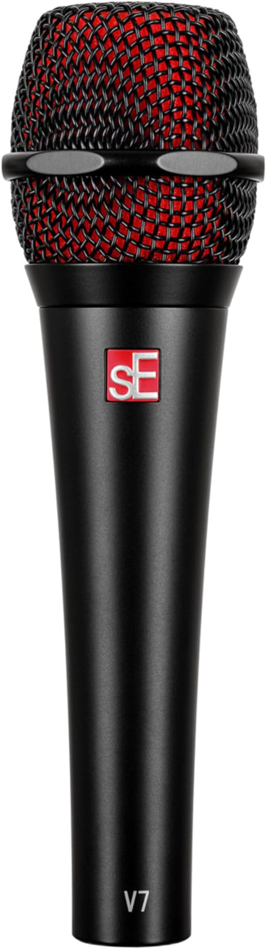 SE ELECTRONICS V7 Dynamic Microphone for Singing, Speech & Studio Recording - XLR Handheld Professional Microphone with Supercardioid Aluminum Voice Coil for Huge Gain Before Feedback - Black
