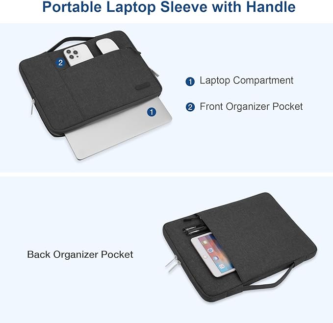 MOSISO Laptop Case 13.3 inch, 13-13.3 inch Laptop Sleeve with Handle Compatible with MacBook Air/Pro 13/Pro 14 M5 M4 M3 M2 M1,HP Dell ASUS Lenovo, Polyester Multifunctional Computer Bag, Charcoal Gray