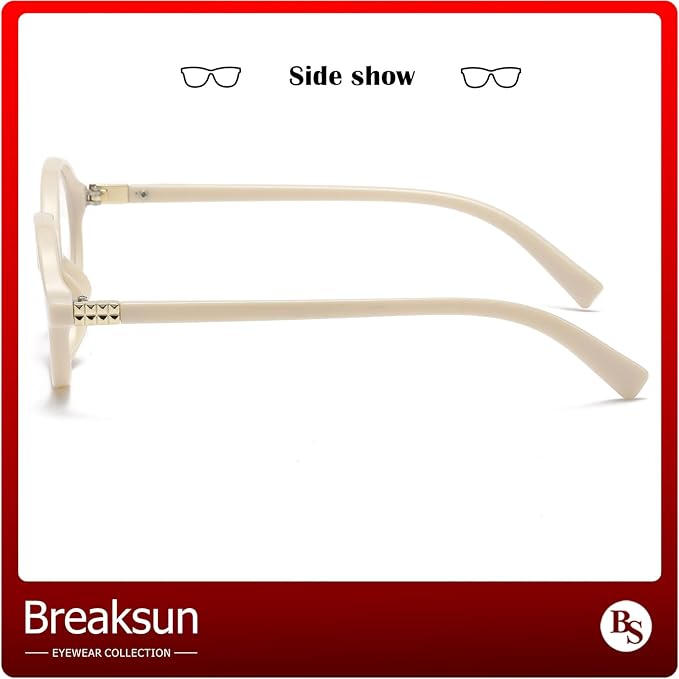 Breaksun Fashion Oval Glasses for Women Men Retro Round Tortoise Frame Blue Light Glasses Nerd Eyeglasses