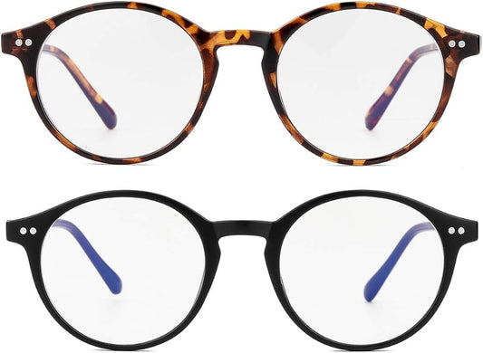 Gleyemor Blue Light Glasses for Men Women, Vintage Round Frame Computer Eyeglasses