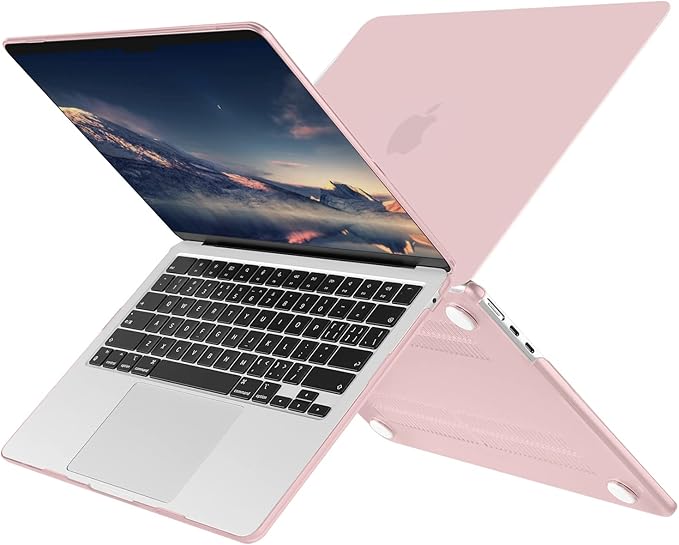 MOSISO Compatible with MacBook Air 13 inch Case M5 2026 M4 2025 M3 M2 2024-2022 A3449 A3240 A3113 A2681,Hard Shell&Keyboard Cover&Screen Film&Pouch for MacBook Air 13.6 inch Case, Baby Pink
