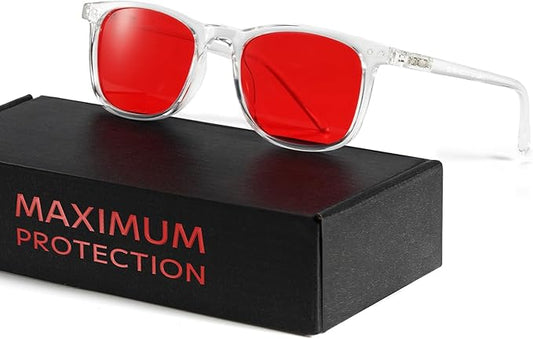 TIJN Sleep Glasses Blue Light Blocking Square Eyeglasses Dual AR Coatings for Computer Gaming Screen Fatigue & UV Protection