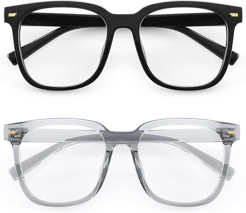 PANNER Oversized Square Blue Light Blocking Glasses for Women Men Anti Glare Reduce Eyestrain Computer Glasses
