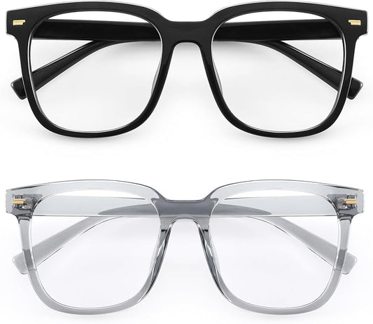 PANNER Oversized Square Blue Light Blocking Glasses for Women Men Anti Glare Reduce Eyestrain Computer Glasses