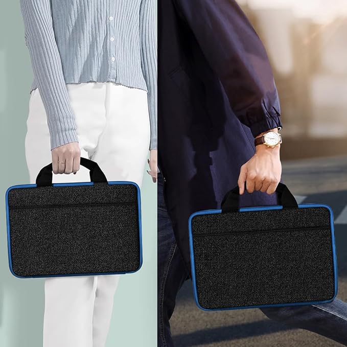 Hseok Laptop Case 13.3-14 inch Sleeve, TSA Computer Handbag Water-Resistant and Shockproof Bag Compatible with MacBook Pro/Neo 14", Mac Air/Pro 13.3" and 13"-14" Notebooks Chromebooks,Black-Blue