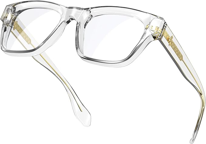 VISOONE Square Blue Light Blocking Glasses TR90 Clear Lens for Women Men BONA