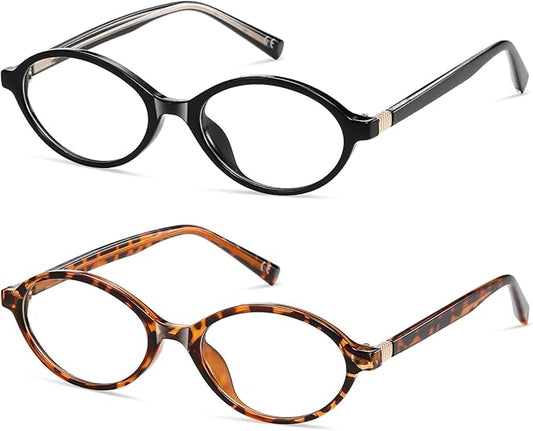 Oval Reading Glasses Women Men Blue Light Blocking Small Computer Readers Retro Fashion Frame Vintage Eyewear PT2009