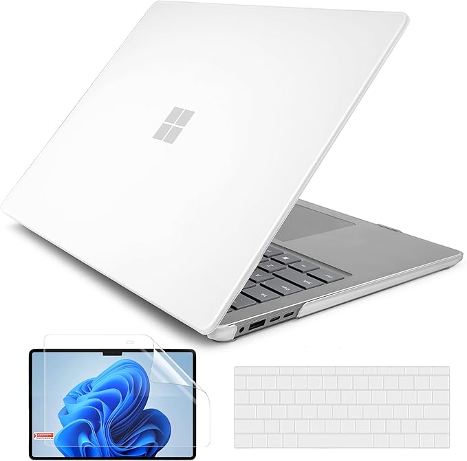 Batianda Matte Case for 15-inch Microsoft Surface Laptop 7th Edition Copilot+ PC 2025 2024 Release Lightweight Durable Scratch-Resistant, with Keyboard Cover & Screen Protector, Transparent