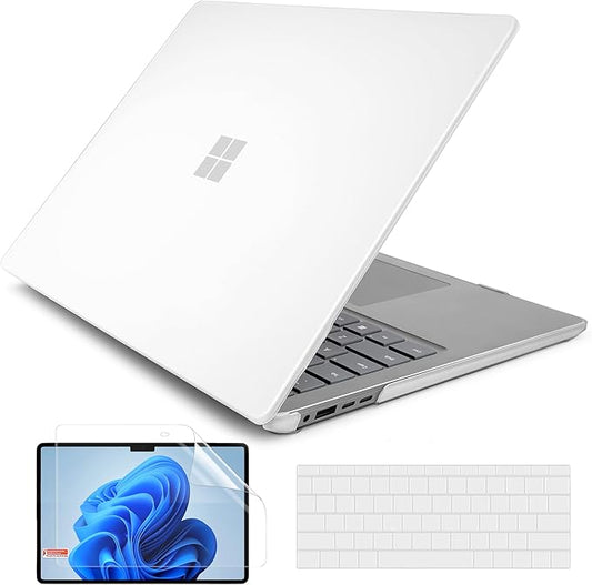 Batianda Matte Case for 15-inch Microsoft Surface Laptop 7th Edition Copilot+ PC 2025 2024 Release Lightweight Durable Scratch-Resistant, with Keyboard Cover & Screen Protector, Transparent