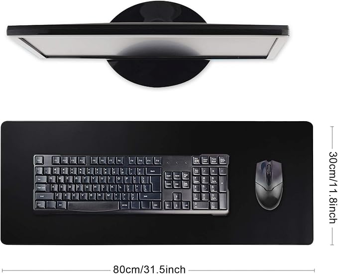 Gaming Mouse Mat/Mouse Pad 31.5x11.8x0.12Inch | XXL mouse pad | table mat/large size | improved precision and speed | rubber base for stable Grip on smooth surfaces non-slip (80x30 Black)