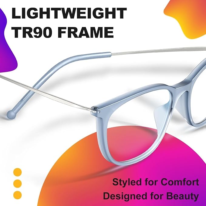 VISOONE Light Weight Slip Resistant Blue Light Blocking Computer Glasses with Anti Glare UV400 for Man Women GAEL