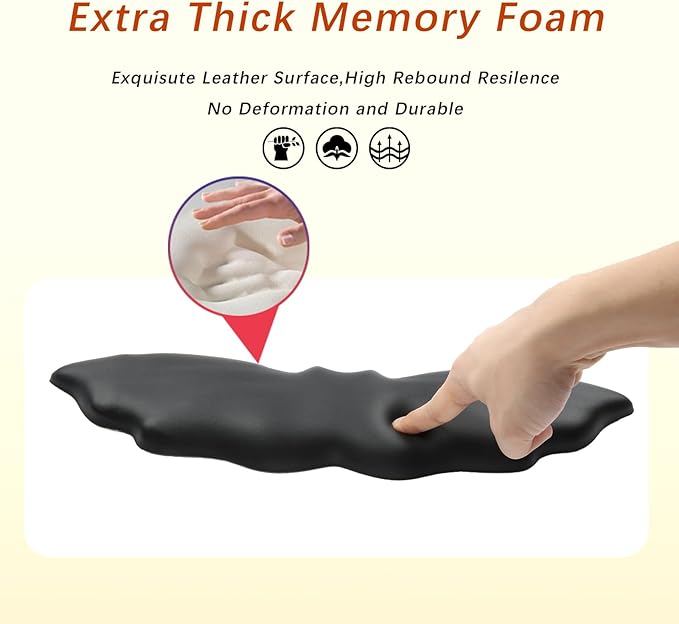 Keyboard Wrist Rest - Soft Leather Halloween Bat Wrist Pad for Mouse Wrist Rest with Non-Slip Base, Wrist Pad for Keyboard,Arm Rest for Desk Computer Laptop Mac Gaming Office Black