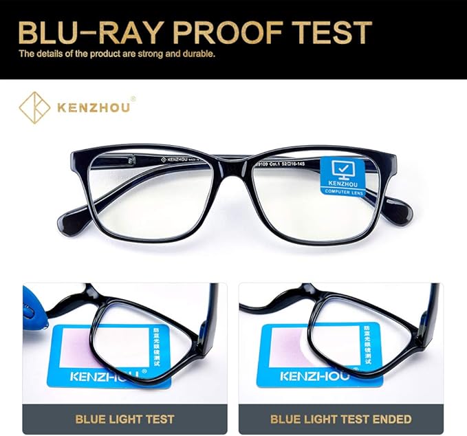 K KENZHOU Blue Light Glasses for Woman Men Bluelight Blocking Glasses for Computer Gaming Phones,Anti Eye Strain & UV Glare