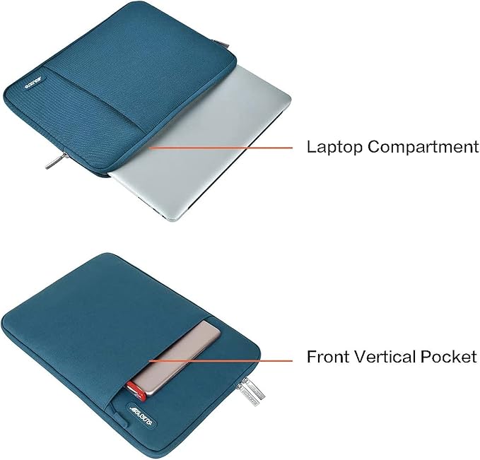 MOSISO Laptop Case 15 inch, 15 inch Laptop Sleeve Compatible with MacBook Air M5 A3448 M4 A3241 M3 A3114 M2 A2941 2026-2023, Dell XPS, Polyester Vertical Computer Sleeve Bag with Pocket, Deep Teal