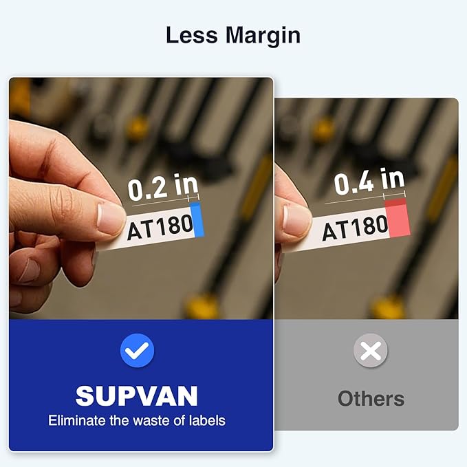 SUPVAN E11 Bluetooth Label Maker Machine, Support Keyboard & App with 30+ Fonts and 660+ Icons, Rechargeable Inkless Labeler for Home, Kitchen, Office, School, Organization, Black