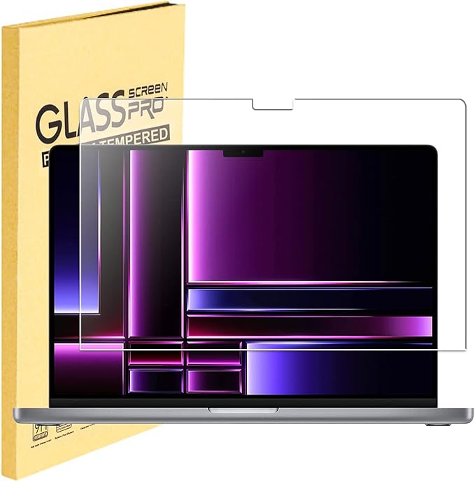 MUBUY-GOL Screen Protector for MacBook Pro 14 Inch (2021-2025, M1-M5, Pro, Max) Tempered Glass Screen Protector 9H Hardness Anti-Fingerprint