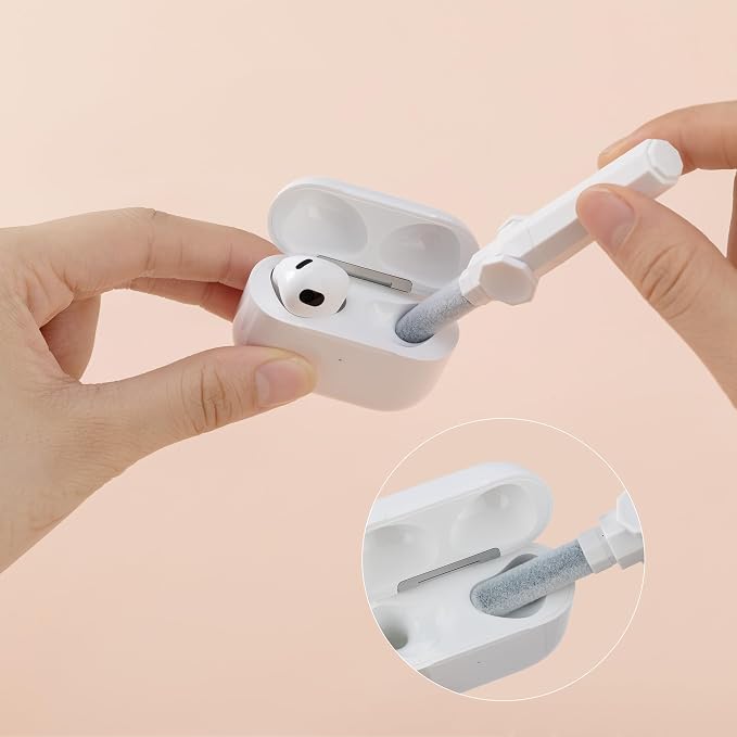 360?? Rotating Cleaner Kit for Airpods Pro 1 2 3 Multi-Function Cleaning Pen with Soft Brush Flocking Sponge for Bluetooth Earphones Case Cleaning Tools - Image 2