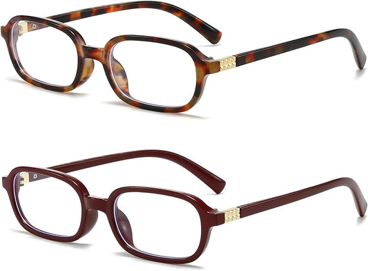 Breaksun Retro Rectangle Glasses for Women Men Small Square Blue Light Blocking Glasses Vintage Eyeglasses