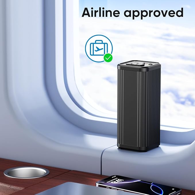 Laptop computer with AC power interface, 100W Type-C PD 65W fast charging type, featuring input and output functions, 2 USB-A outputs (QC3.0 18W), suitable for business travel and outdoor activities.