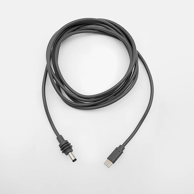 Mini USB C to DC 5.5x2.1mm Power Cable, Type-C to Waterproof DC5521 Cable for Power Bank 65W+ PD Source, Compatible with USB-C Devices, 6.5FT/2M