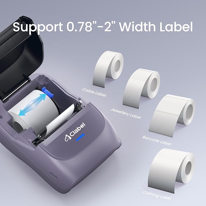 CLABEL Label Maker Machine with Tape: 221B Inkless Label Printer Handheld Barcode Printer Compatible with Phone & PC for Retail School Office Clothing