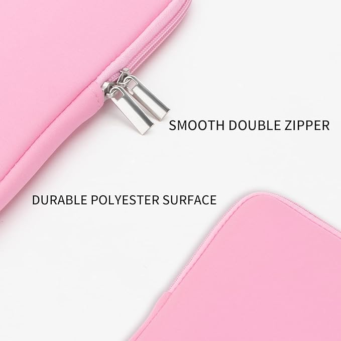 RAINYEAR 16 Inch Laptop Sleeve Protective Soft Case Bag with Accessories Pouch, Specially Compatible with 16" MacBook Pro M1 M2 M3 M4 M5 Pro/Max A3403 A3186 A3428 A3429 (Pink)