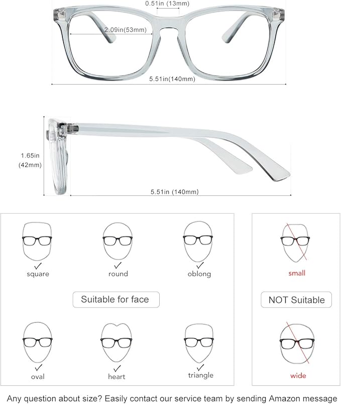 MEETSUN Blue Light Blocking Glasses Women Men, Anti Eye Strain Headache (Sleep Better),Computer Glasses UV400 Lens (Transparent Grey Frame)