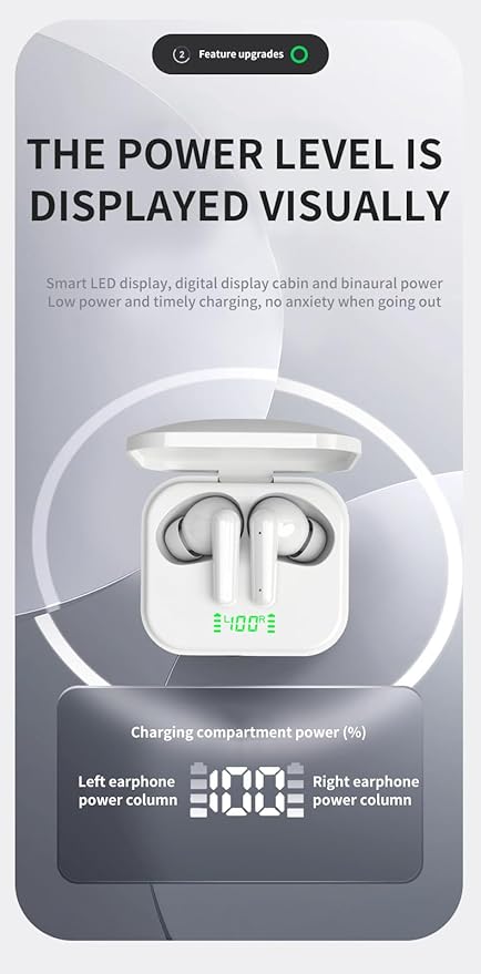 Wireless Earbuds, Deep Bass Bluetooth 5.3 Headphones 48Hrs Battery Life with Wireless Charging Case, Sport Ear Buds IPX7 Waterproof True TWS Built in Mic Power Display for Android iOS